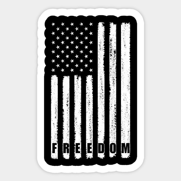 USA flag freedom Sticker by Cute Tees Kawaii